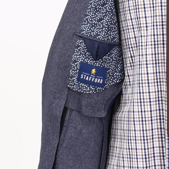 Stafford 42L Gray Solid 2-Button Sport Coat Blazer Jacket B303 - Picture 9 of 11